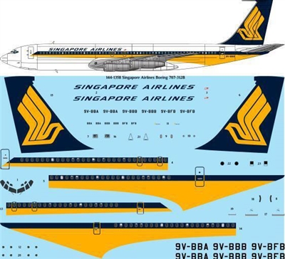 1:144 Singapore Airlines Boeing 707-320B