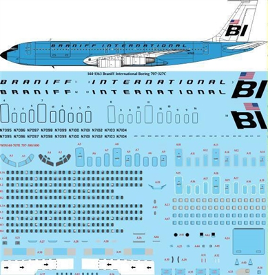 1:144 Braniff International Boeing 707-327C