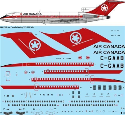 1:144 Air Canada Boeing 727-200