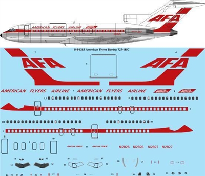 1:144 American Flyers Airline Boeing 727-100