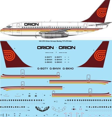 1:144 Orion Airways Boeing 737-200