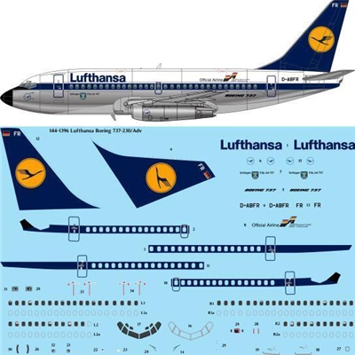 1:144 Lufthansa Boeing 737-200ADV