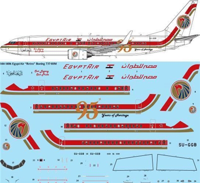 1:144 Egyptair (retro cs) Boeing 737-800