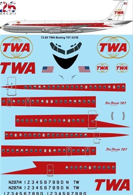 1:72 TWA (golden globes) Boeing 707-320B