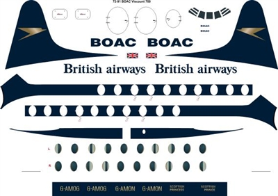 1:72 BOAC / British Airways Vickers Viscount 700