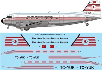 1:72 THY Turkish Douglas C.47A