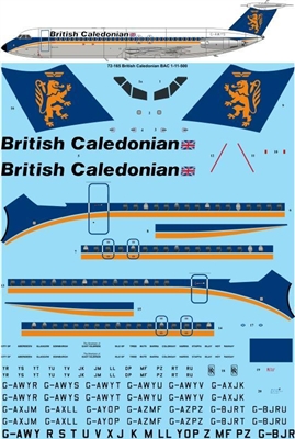 1:72 British Caledonian (later cs)  BAC 1-11-500