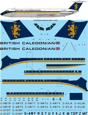 1:72 British Caledonian (early cs) BAC 1-11-500