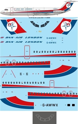 1:72 Dan Air London BAC 1-11-500