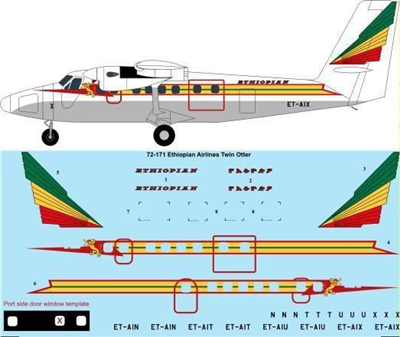1:72 Ethiopian Airlines DHC-6 Twin Otter 300