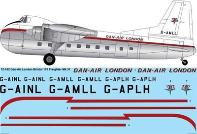 1:72 Dan Air London Bristol 170 Freighter Mk 31