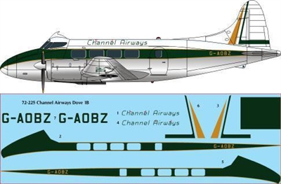 1:72 Channel Airways Dh.104 Dove 1B