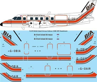 1:72 British Island Airways Embraer 110P1 Bandeirante