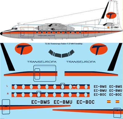 1:72 TransEuropa Airlines Fokker F.27-600