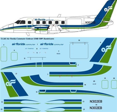 1:72 Air Florida Commuter Embraer EMB-110P1 Bandeirante