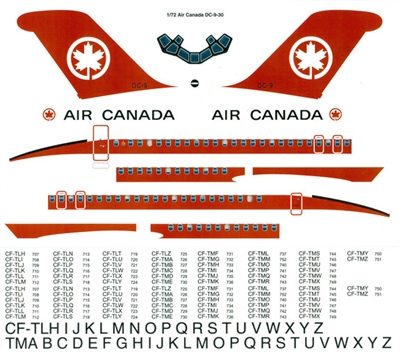 1:72 Air Canada (1966 cs) Douglas DC-9-30