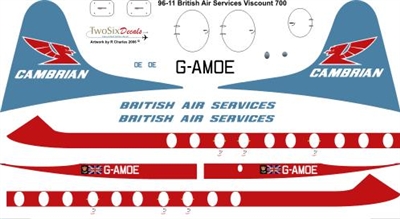 1:96 British Air Services Cambrian Vickers Viscount 700