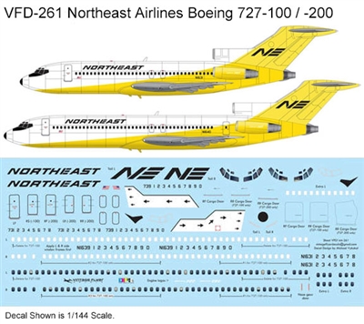 1:100 Northeast ('Yellowbird' cs) Boeing 727-100 / -200