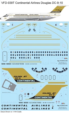 1:120 Continental Airlines 'Golden Jet' Douglas DC-9-14