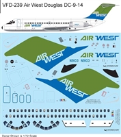 1:120 Air West (green/blue cs) Douglas DC-9-14