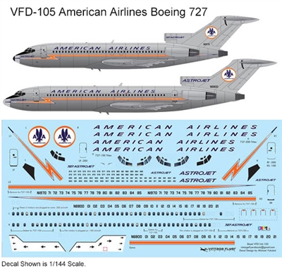 1:125 American Airlines (early cs) Boeing 727-100 / -200