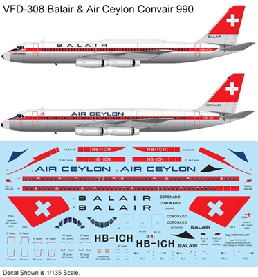 1:135 Balair Convair 990