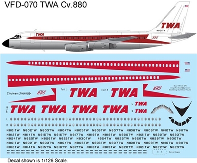 1:144 Trans World Airlines (delivery cs) Convair 880