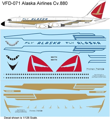 1:144 Alaska Airlines (delivery cs) Convair 880
