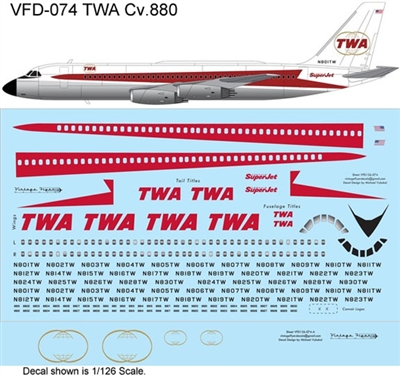 1:144 Trans World Airlines (1966 cs) Convair 880