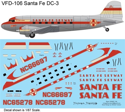 1:144 Santa Fe (later cs) Douglas DC-3