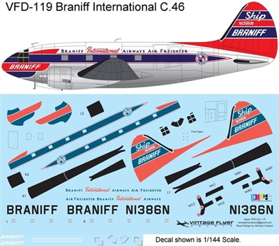1:144 Braniff International Cargo Curtiss C.46