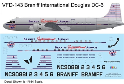 1:144 Braniff International Airlines (delivery cs) Douglas DC-6