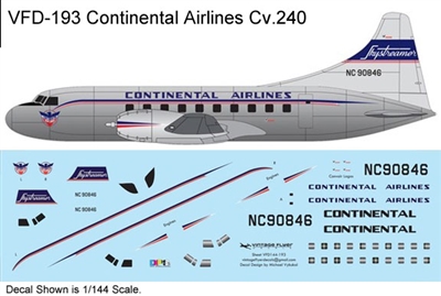 1:144 Continental Airlines Convair 240