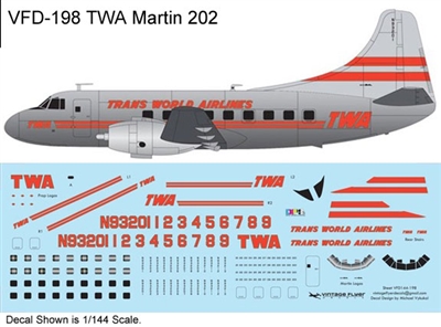 1:144 Trans World Airlines Martin 202