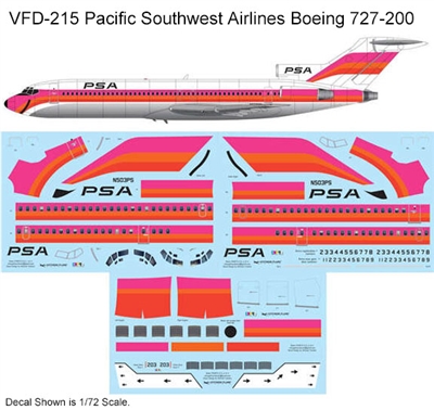 1:144 Pacific Southwest Airlines Boeing 727-200 (Faded)