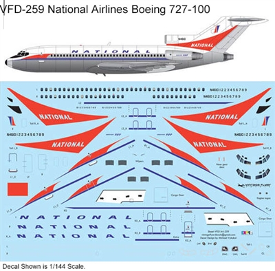 1:144 National Airlines  (delivery cs) Boeing 727-100 (Revell kit)