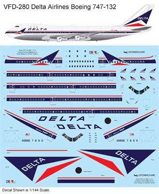 1:144 Delta Airlines Boeing 747-132