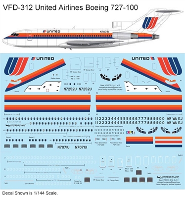 1:144 United Airlines Boeing 727-100