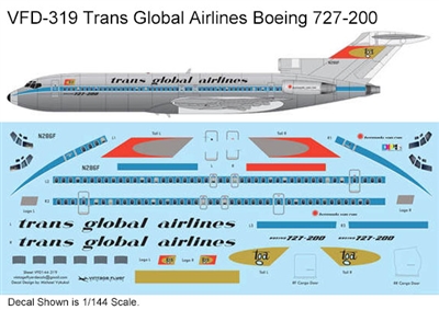 1:144 Trans Global Airlines Boeing 727-200