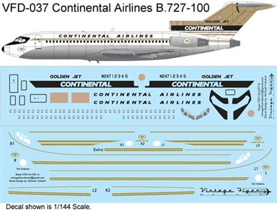 Continental 'Golden Jet' Boeing 727-100