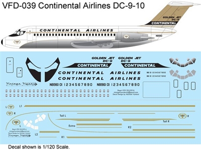 Continental Airlines 'Golden Jet' Douglas DC-9-10