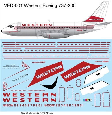 1:72 Western Airlines Boeing 737-200