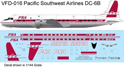 1:72 Pacific Southwest Airlines (1955 cs) Douglas DC-6B