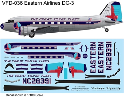 1:72 Eastern Airlines (early cs) Douglas DC-3 (Esci or Italeri Kit)