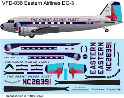 1:72 Eastern Airlines (early cs) Douglas DC-3 (Testor's Kit)