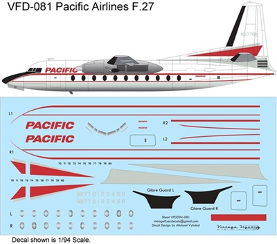 1:72 Pacific Airlines (1964 cs) Fokker F.27