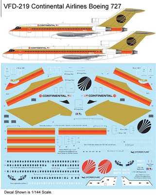 1:72 Continental Airlines Boeing 727-100 / -200
