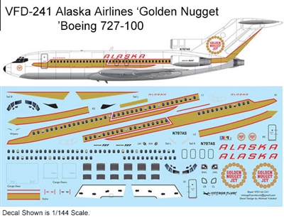1:72 Alaska Airlines  ('Golden Nugget' cs) Boeing 727-100