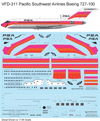 1:72 Pacific Southwest Airlines Boeing 727-100 (Faded)