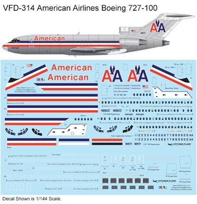 1:72 American Airlines Boeing 727-100